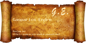 Gasparics Endre névjegykártya
