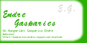 endre gasparics business card